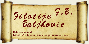 Filotije Baljković vizit kartica
